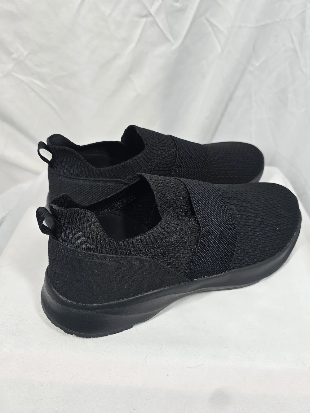 Athletic Works Black Knit Slip-On Banded Jogger Sneakers Size 8.5W